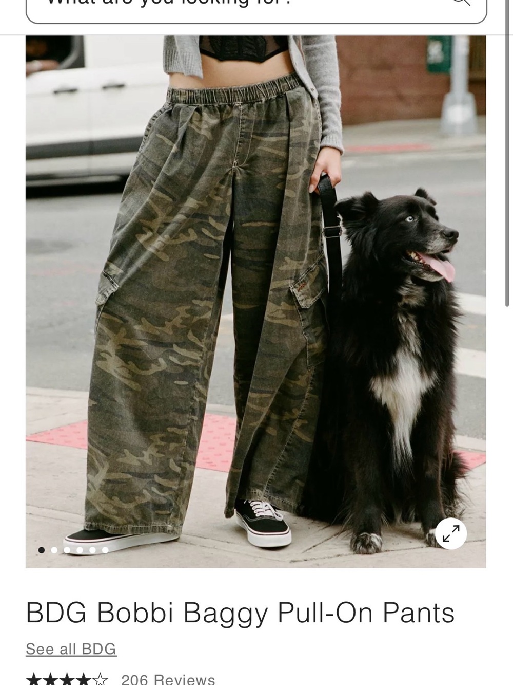BDG Wide-Leg Camo Bobbi Pull-On Pants - Olive Green